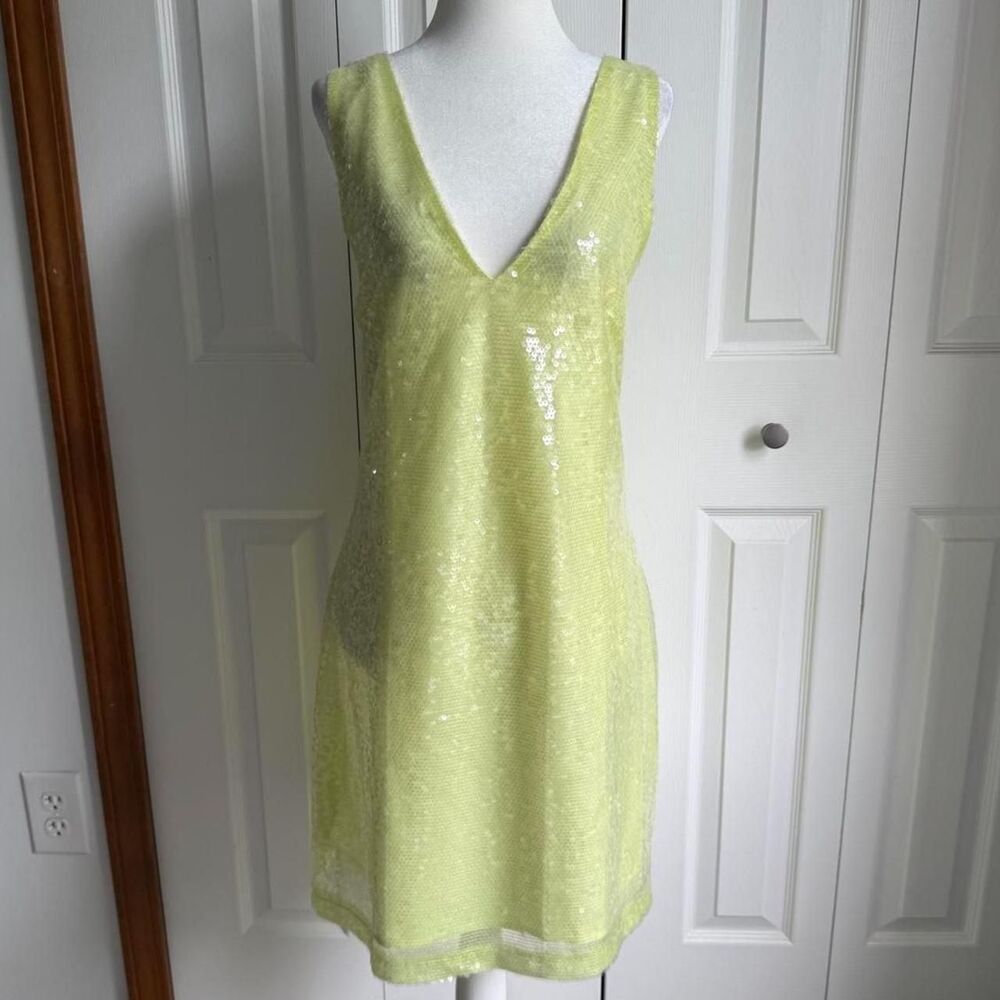 Yellow green sparkly sequin fairy dress size L by a New Day